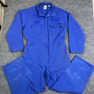 Workrite FR Coveralls Mens 2XL Blue Flame Resistant Workwear Jumpsuit Outdoor